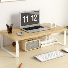 우드 와이드 모니터 받침대 모니터 선반