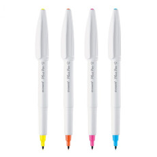 플러스펜S 네온 캡형 볼펜 필기구 (옐로우)